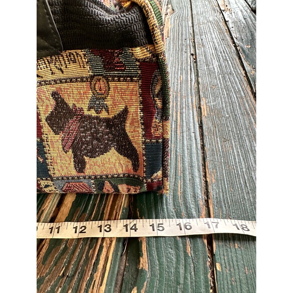Vintage Amazon Tapestry Duffle Bag Dog Pattern Scottish Terrier Travel Bag Small - Picture 7 of 11